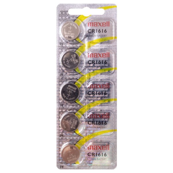 Maxell Battery CR1616 Lithium Coin Cell 5 Pack JAPAN