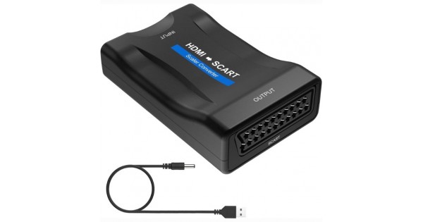SCART to HDMI Converter, 1080P 60Hz 720P 60Hz HD Video Converter SCART to  HD Multimedia Adapter, SCART Converter Video Connection Cable DC 5V Plug  and