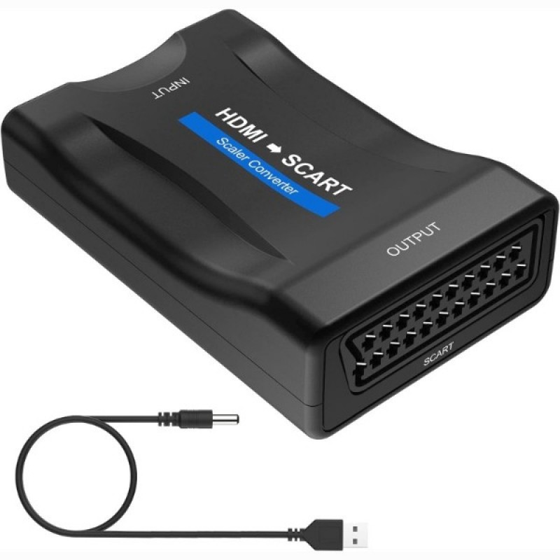 Scart To Hdmi Converter High Definition Audio Video Compatible Adapter  Connector