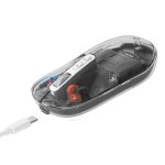 Meetion MT-BTM005 BTM005 Bluetooth Wireless Dual Mode Transparent Black Mouse