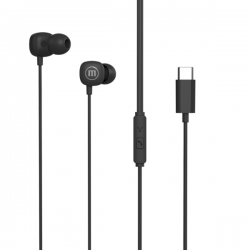 Maxell SQUARE+ Type-C Earphones USB C with mic Black