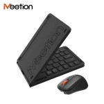 Meetion BTC001 Bluetooth Combo Keyboard Mouse Phone Holder Foldable Black