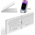 Meetion BTC001 Bluetooth Combo Keyboard Mouse Phone Holder Foldable White