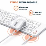 Meetion BTC001 Bluetooth Combo Keyboard Mouse Phone Holder Foldable White