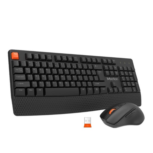 Meetion MT-C4130 2.4GHz Wireless Ergonomic Keyboard Mouse Combo Black